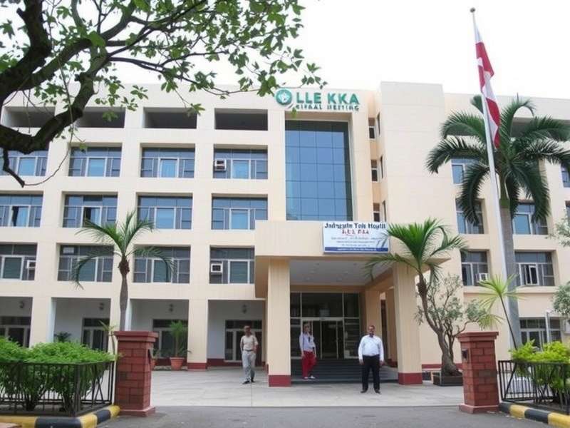 Modern hospital building of KLE Hospital